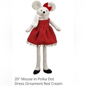 ♥️ NWT Red White Tutu Polka Dot Dress Bow Girl Mouse Valentines Day Decor